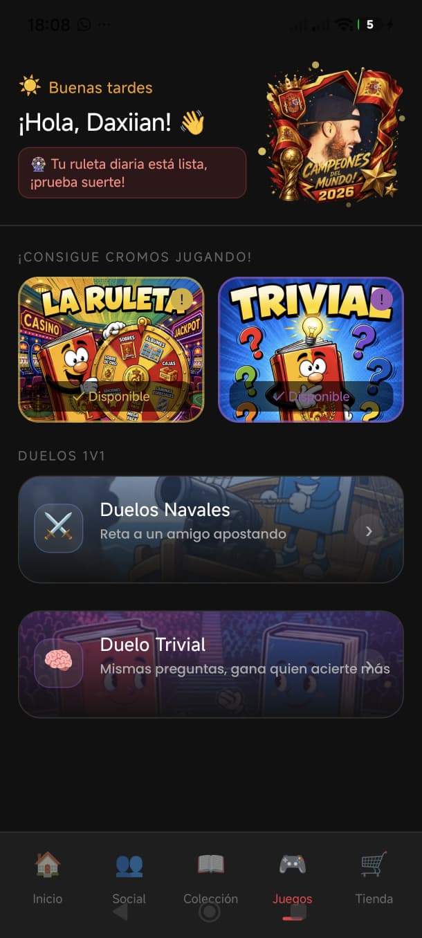 Captura de Legatum: pestaña Juegos