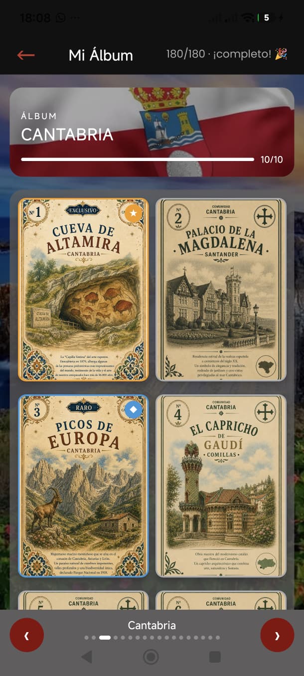 Captura de Legatum: pestaña Colección
