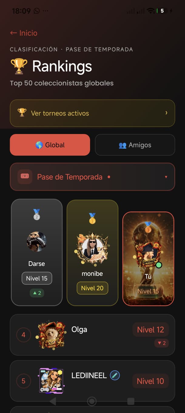 Captura de Legatum: pestaña Social
